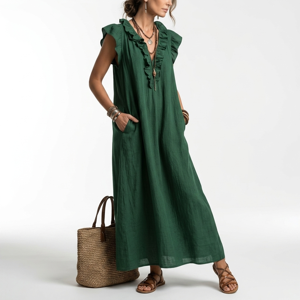 Terrale™ — Élégante Robe Maxi Bohème avec Poches
