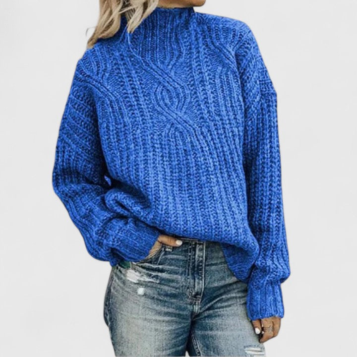 Clotilde™ — Confortable Pull Texturé à Col Montant