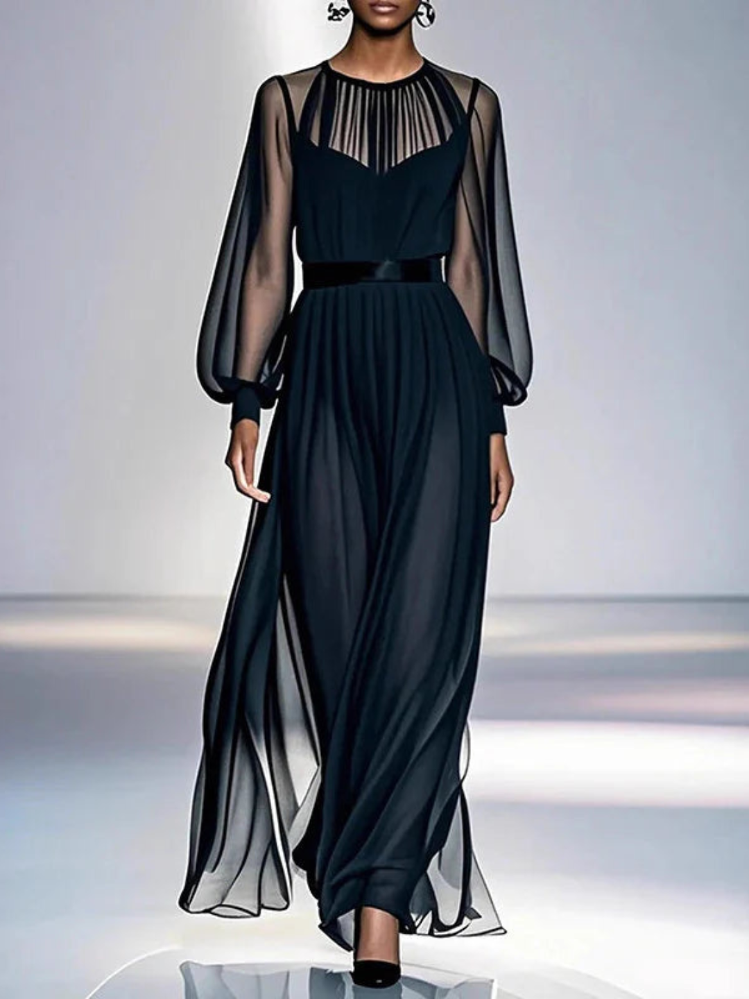 Élisea™ — Robe noire fluide et élégante au style intemporel