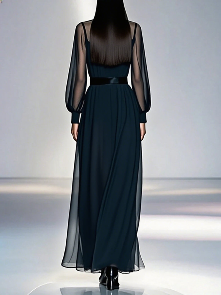 Élisea™ — Robe noire fluide et élégante au style intemporel