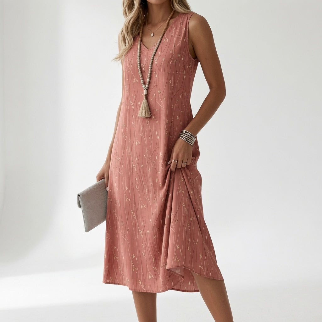 Élyssiane™ — Robe fluide à imprimé pour une élégance estivale