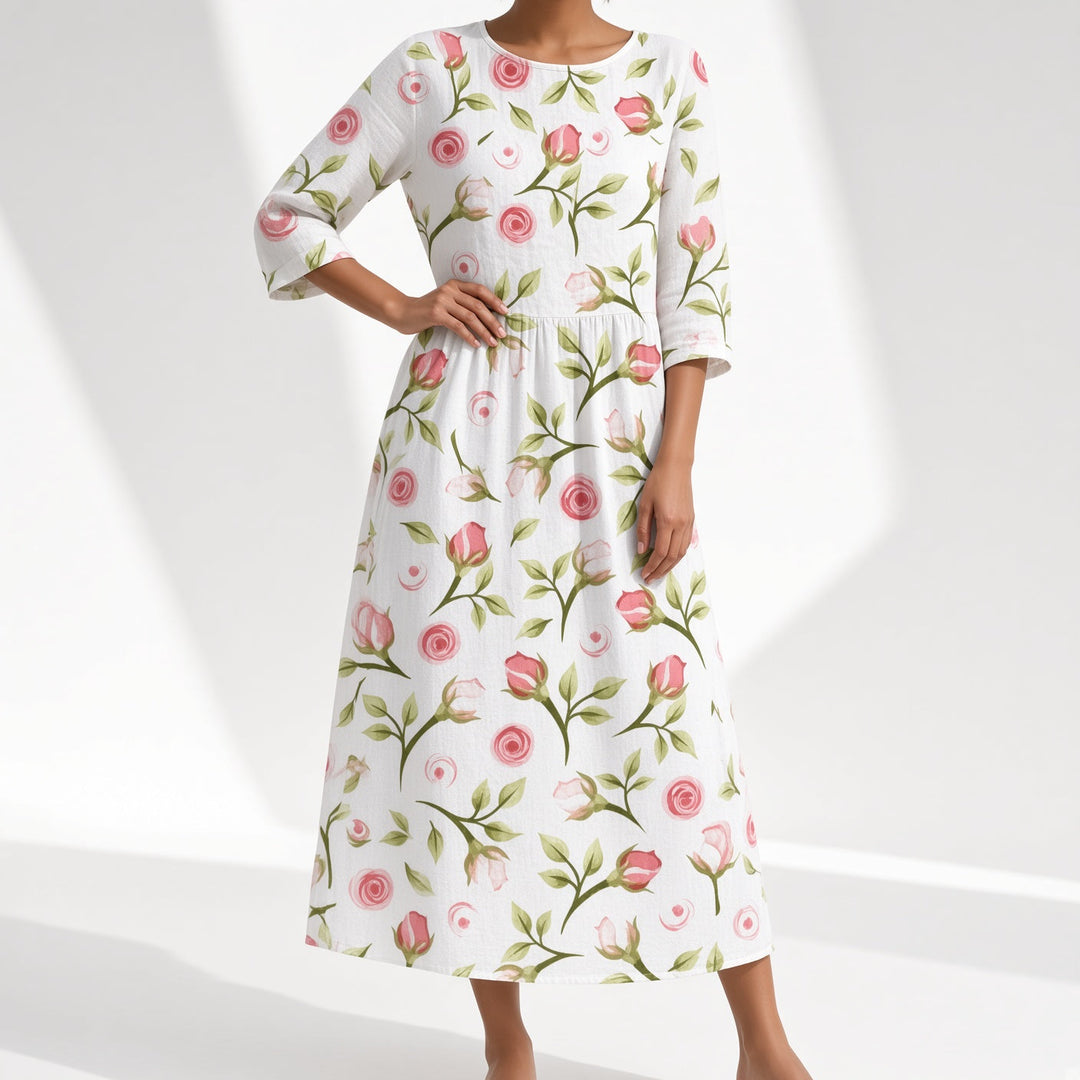 Éloravie™ — Robe fluide brodée pour un charme estival