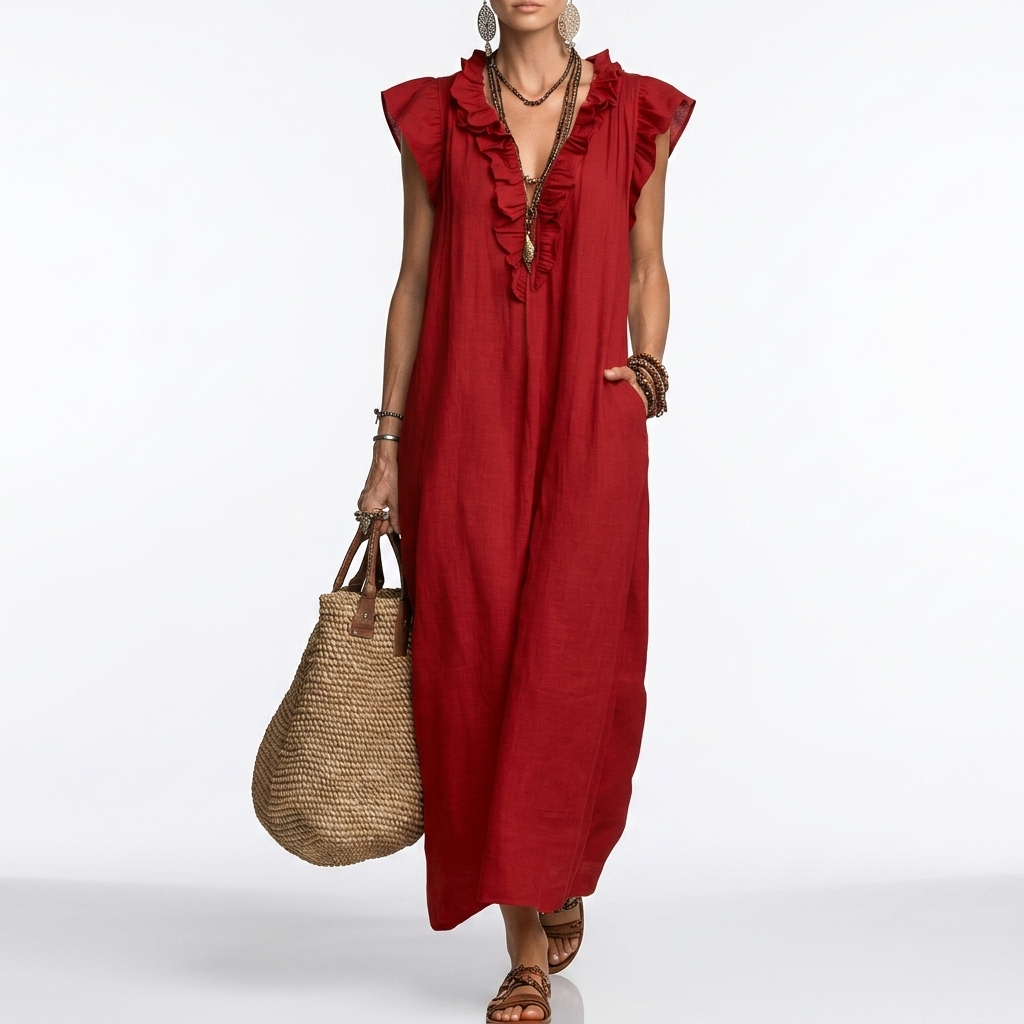 Terrale™ — Élégante Robe Maxi Bohème avec Poches