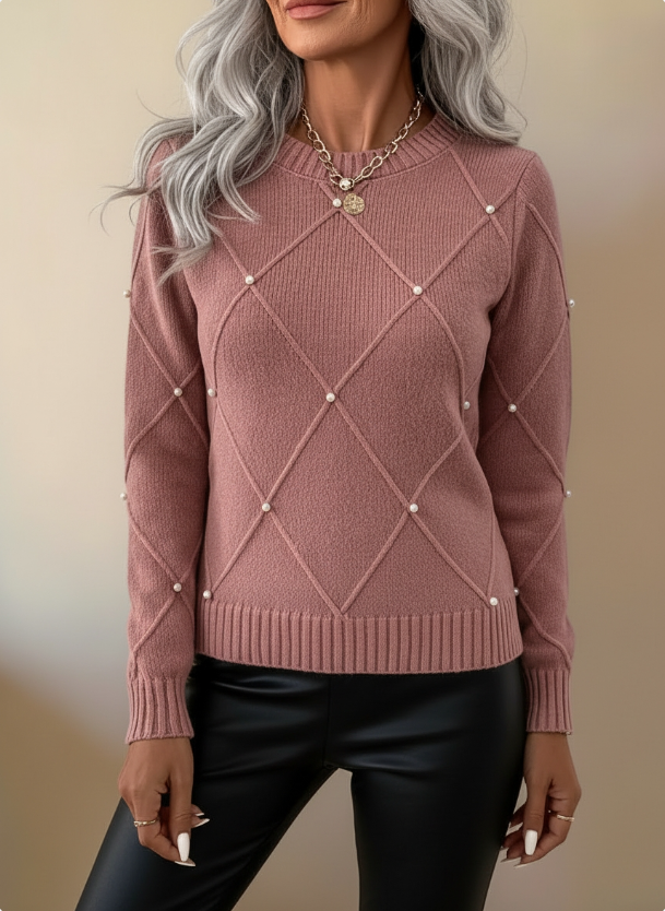 Marguerite™ – Élégant pull en perles délicates