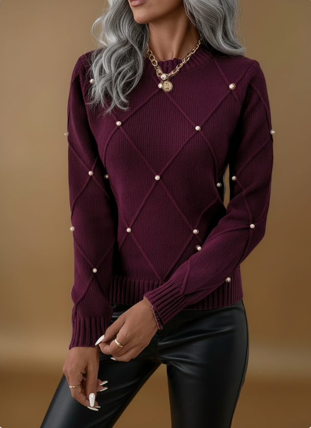 Marguerite™ – Élégant pull en perles délicates