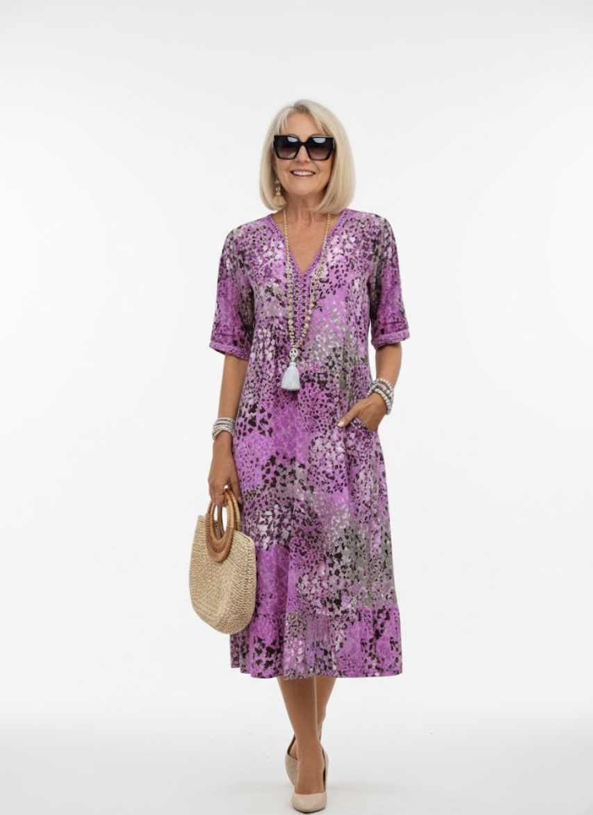 Florentine™ — Élégante Robe Midi Florale en Tissu Fluide