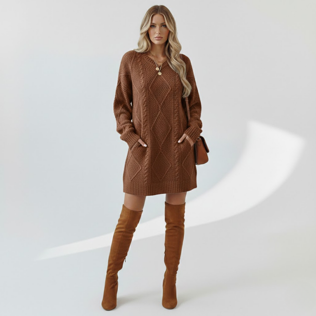 Madeleine™ — Élégante et Confortable Robe en Tricot