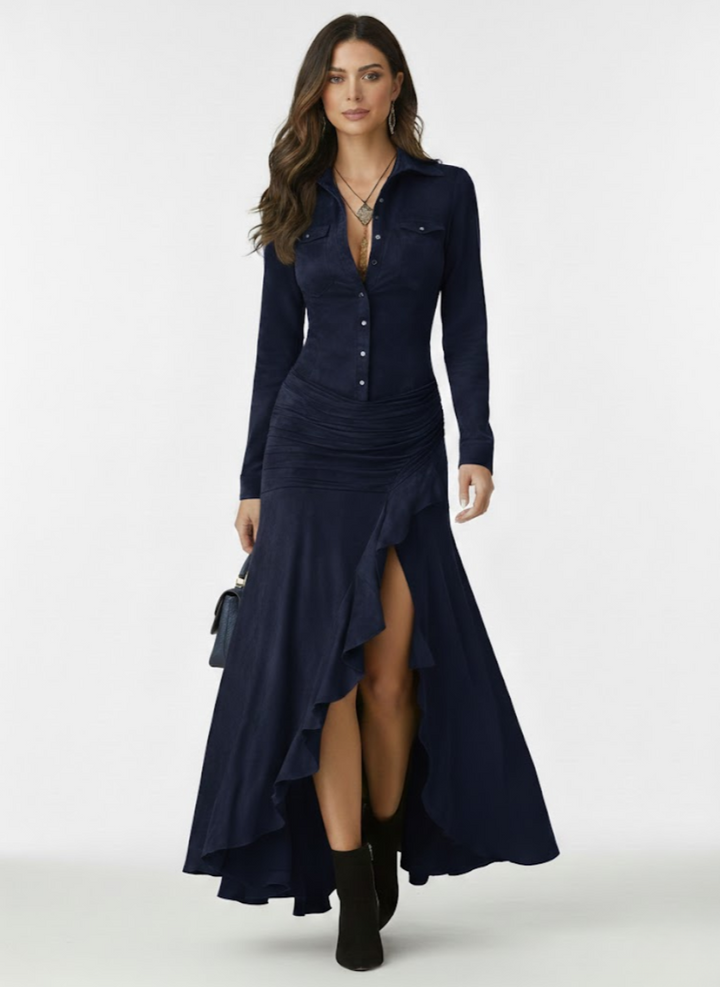 Anja™ — Robe longue fluide avec volants