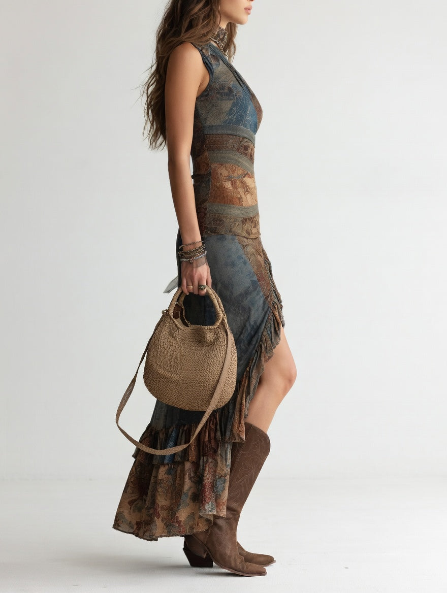 Aurélysse™ — Robe Bohème Asymétrique à Silhouette Sculptée