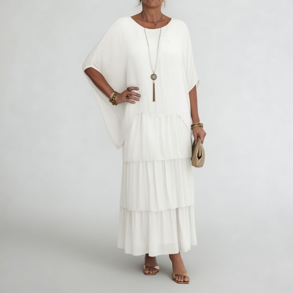 Émeline™ — Robe maxi fluide à volants au style bohème