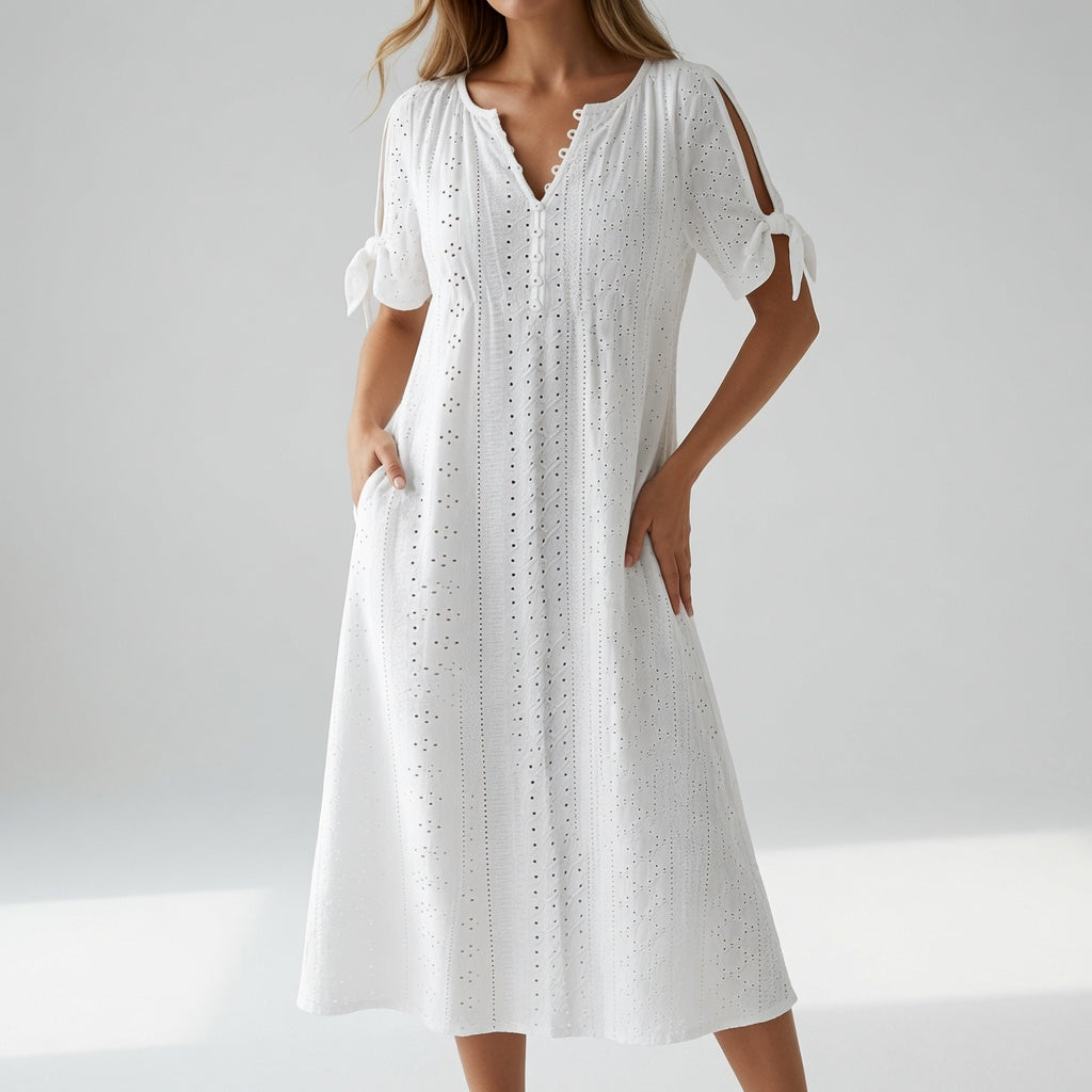 Lorélia™ — Élégante Robe Bohème Brodée pour l'Été
