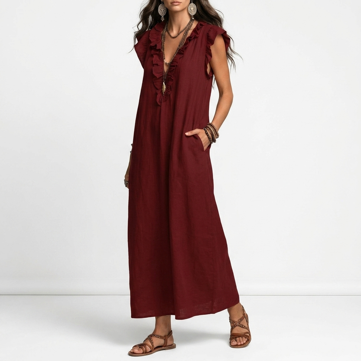 Terrale™ — Élégante Robe Maxi Bohème avec Poches