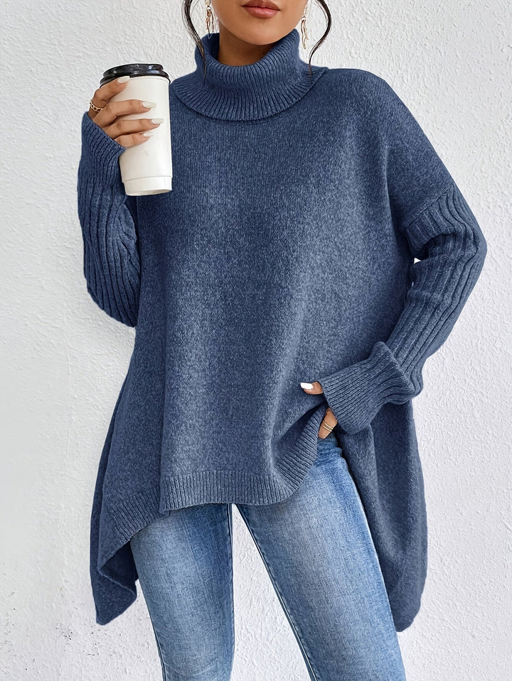 Léïna™ – Pull Doux à Col Montant Décontracté