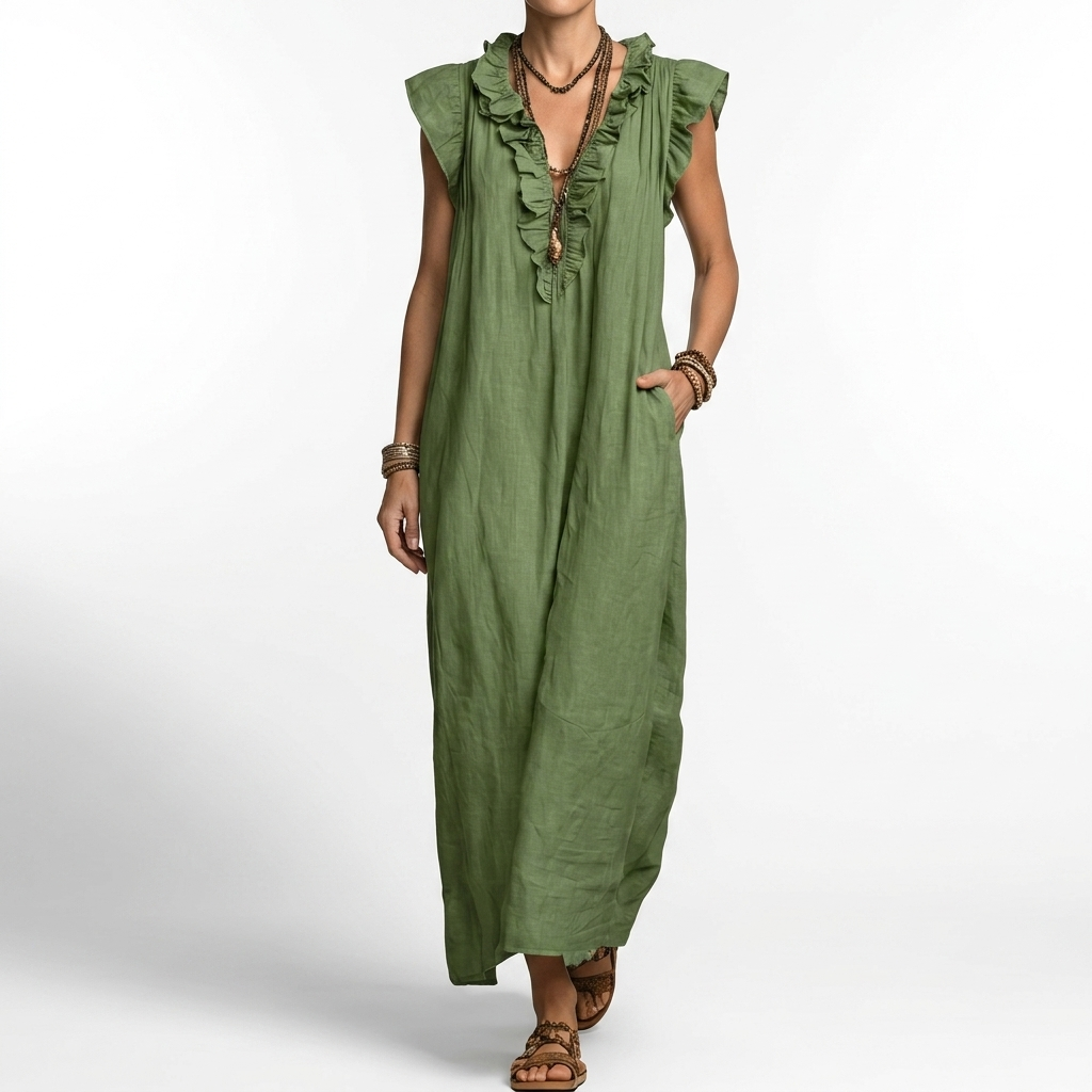 Terrale™ — Élégante Robe Maxi Bohème avec Poches