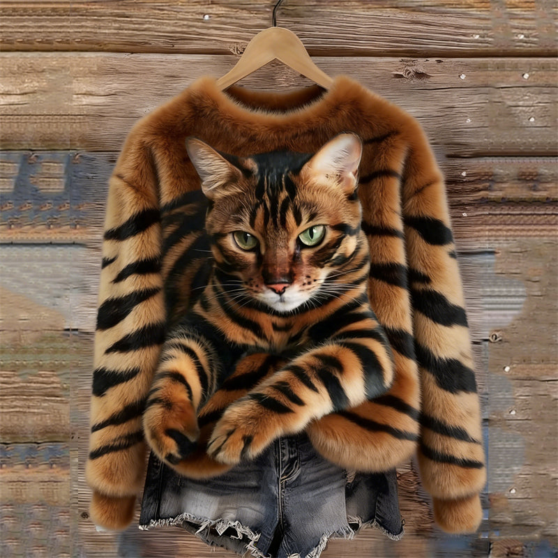 Marie™ | Élégant Pull Doux à Motif Chat