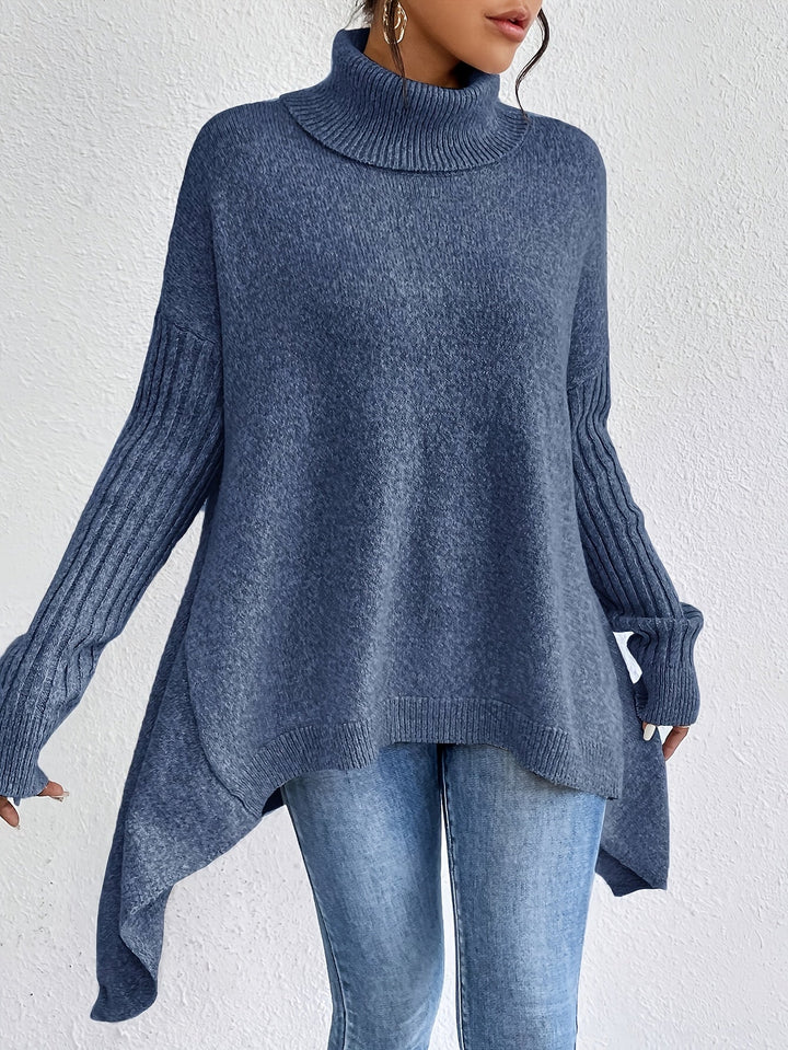 Léïna™ – Pull Doux à Col Montant Décontracté