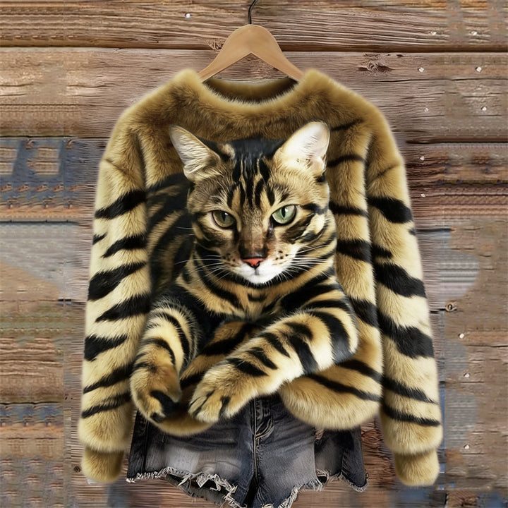 Marie™ | Élégant Pull Doux à Motif Chat