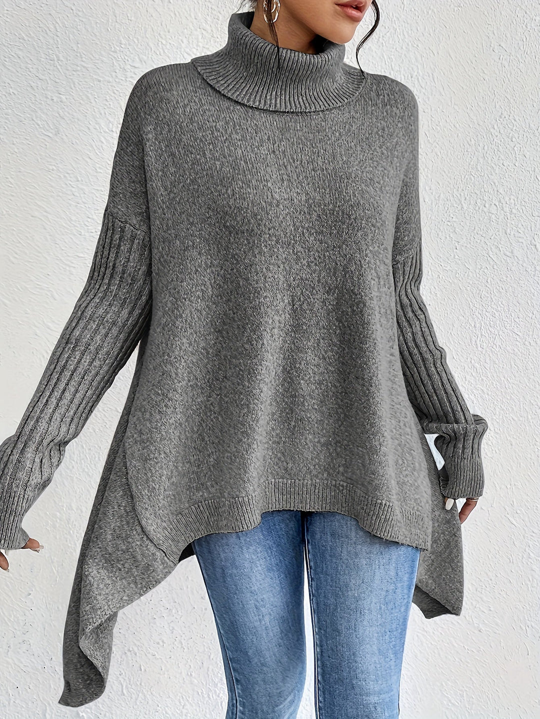 Léïna™ – Pull Doux à Col Montant Décontracté