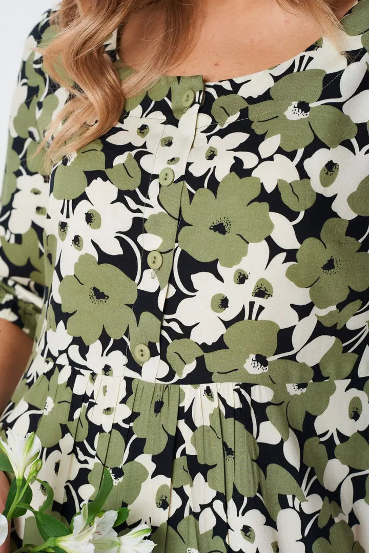 Florine™ — Élégante robe midi florale pour un style féminin
