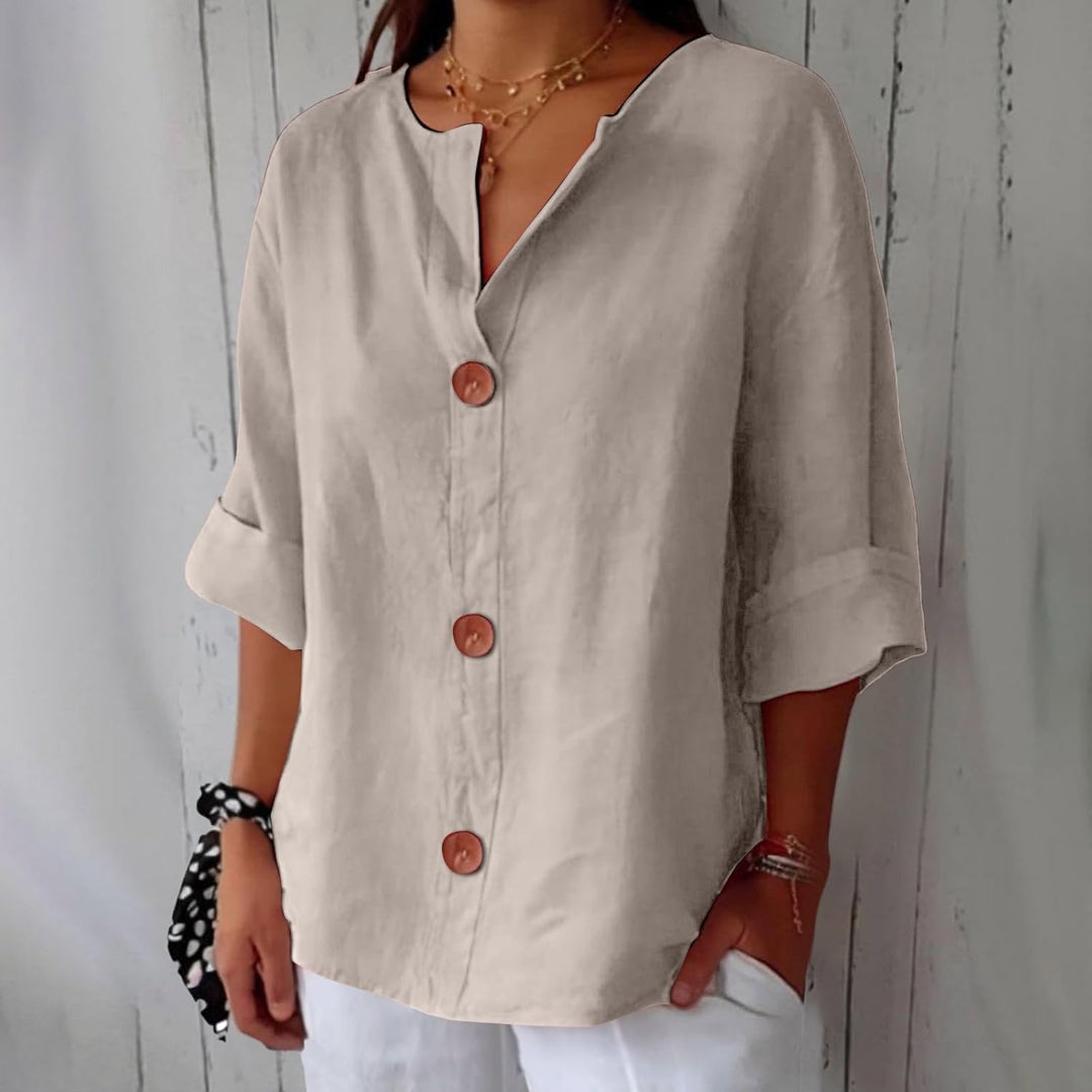 Clara - Luminous Linen Oversized Blouse
