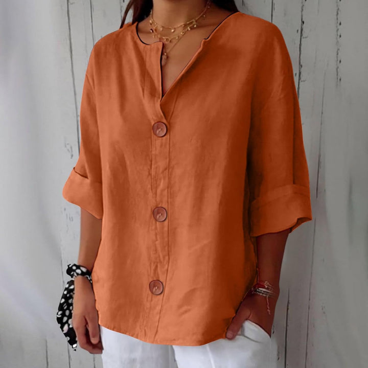 Clara - Luminous Linen Oversized Blouse
