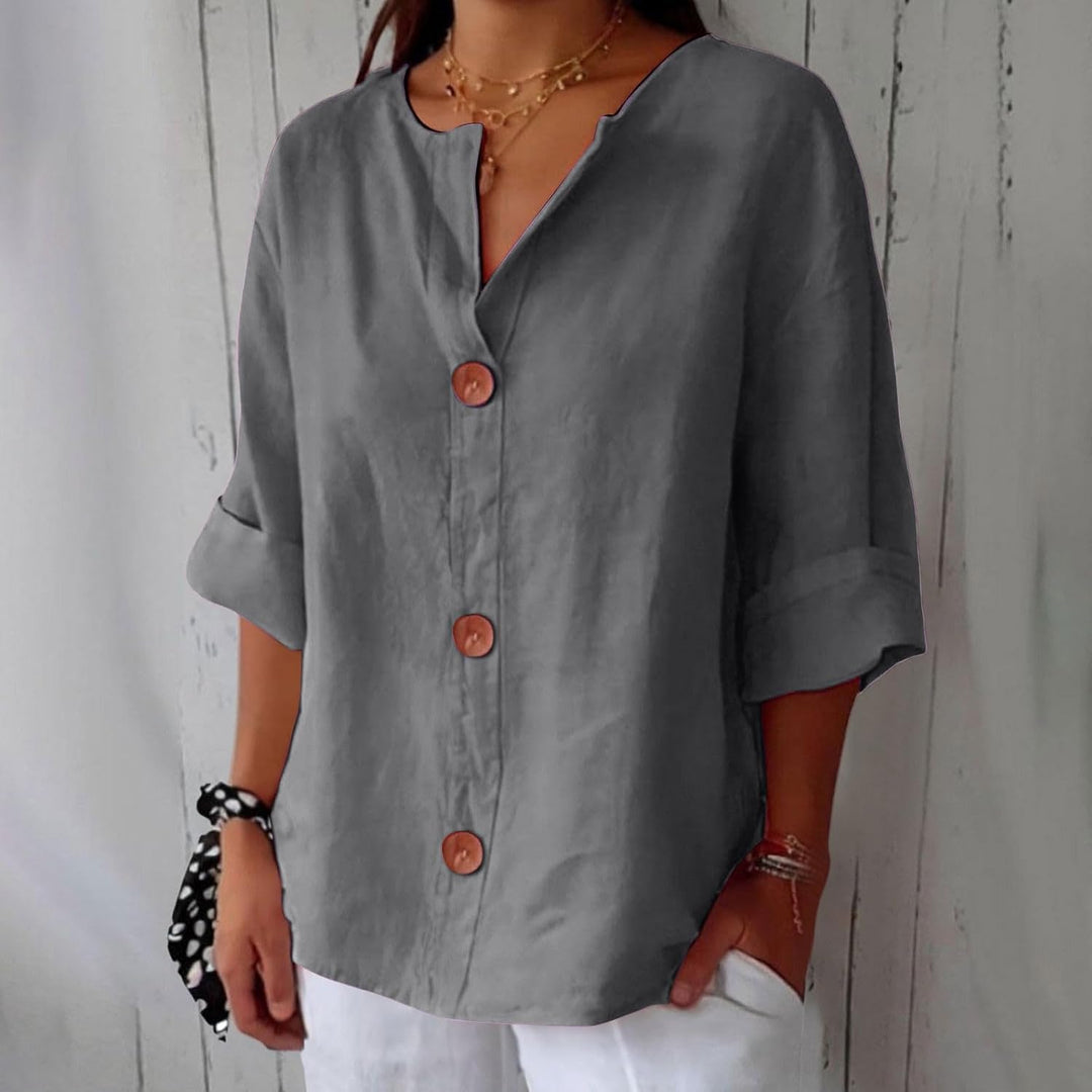 Clara - Luminous Linen Oversized Blouse