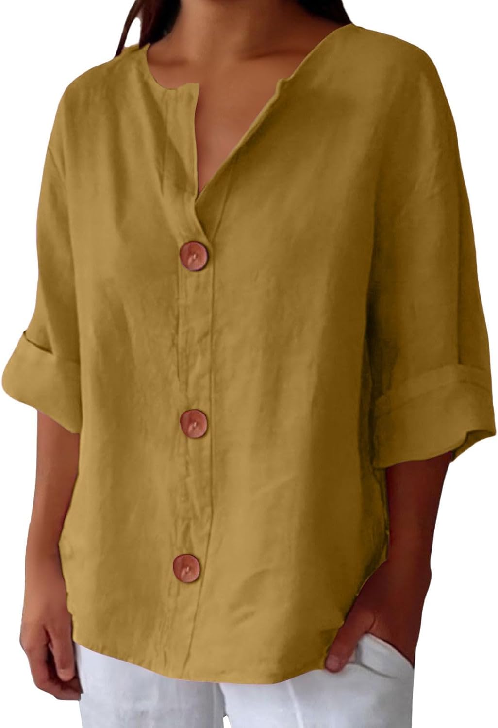 Clara - Luminous Linen Oversized Blouse