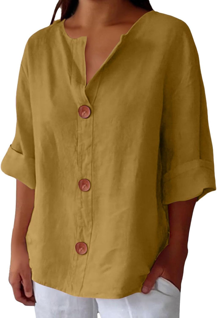 Clara - Luminous Linen Oversized Blouse
