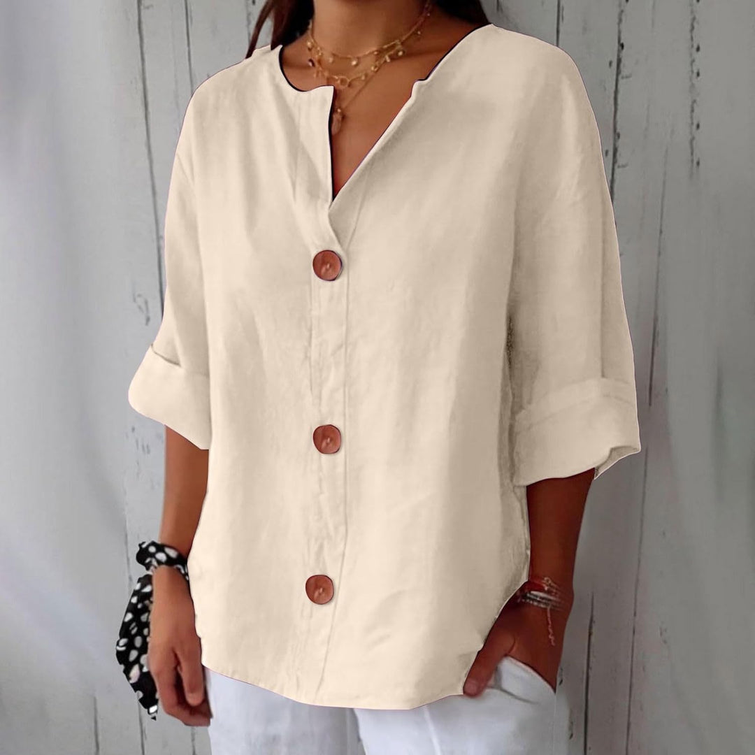 Clara - Luminous Linen Oversized Blouse