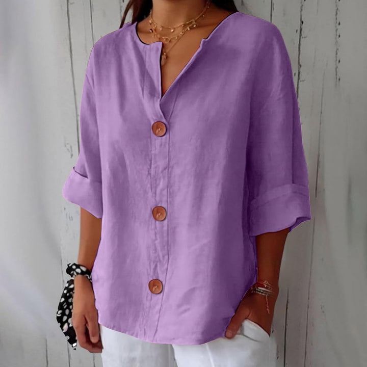Clara - Luminous Linen Oversized Blouse