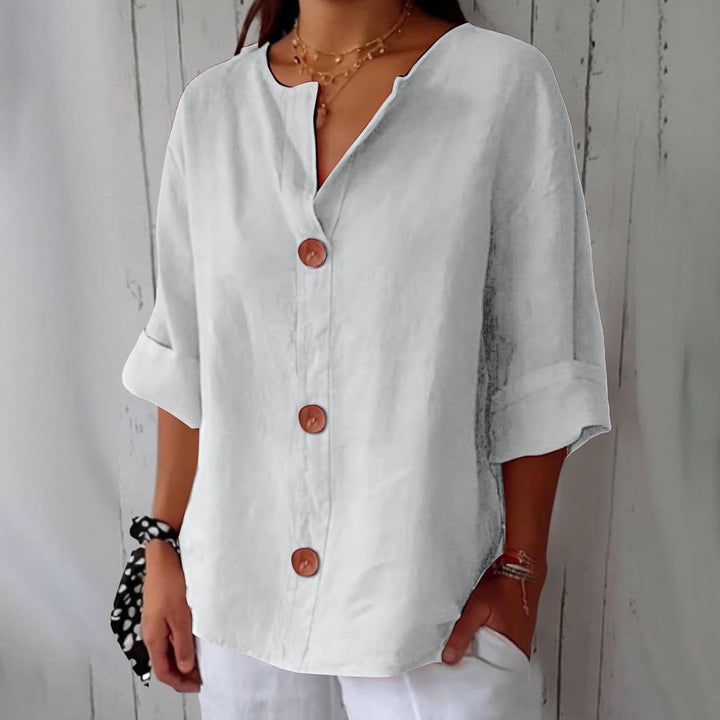 Clara - Luminous Linen Oversized Blouse