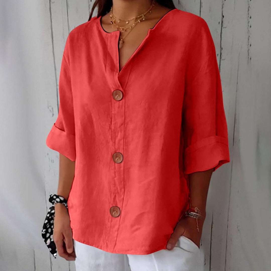 Clara - Luminous Linen Oversized Blouse