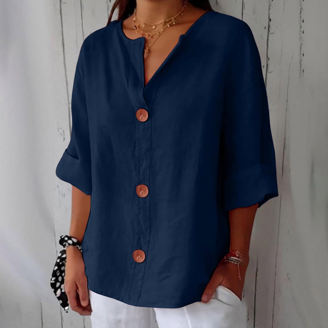 Clara - Luminous Linen Oversized Blouse