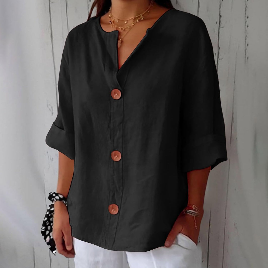 Clara - Luminous Linen Oversized Blouse
