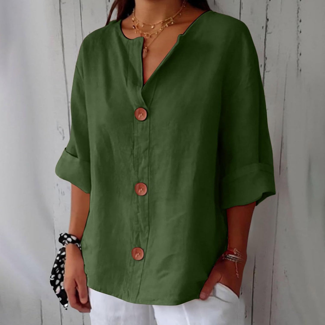 Clara - Luminous Linen Oversized Blouse