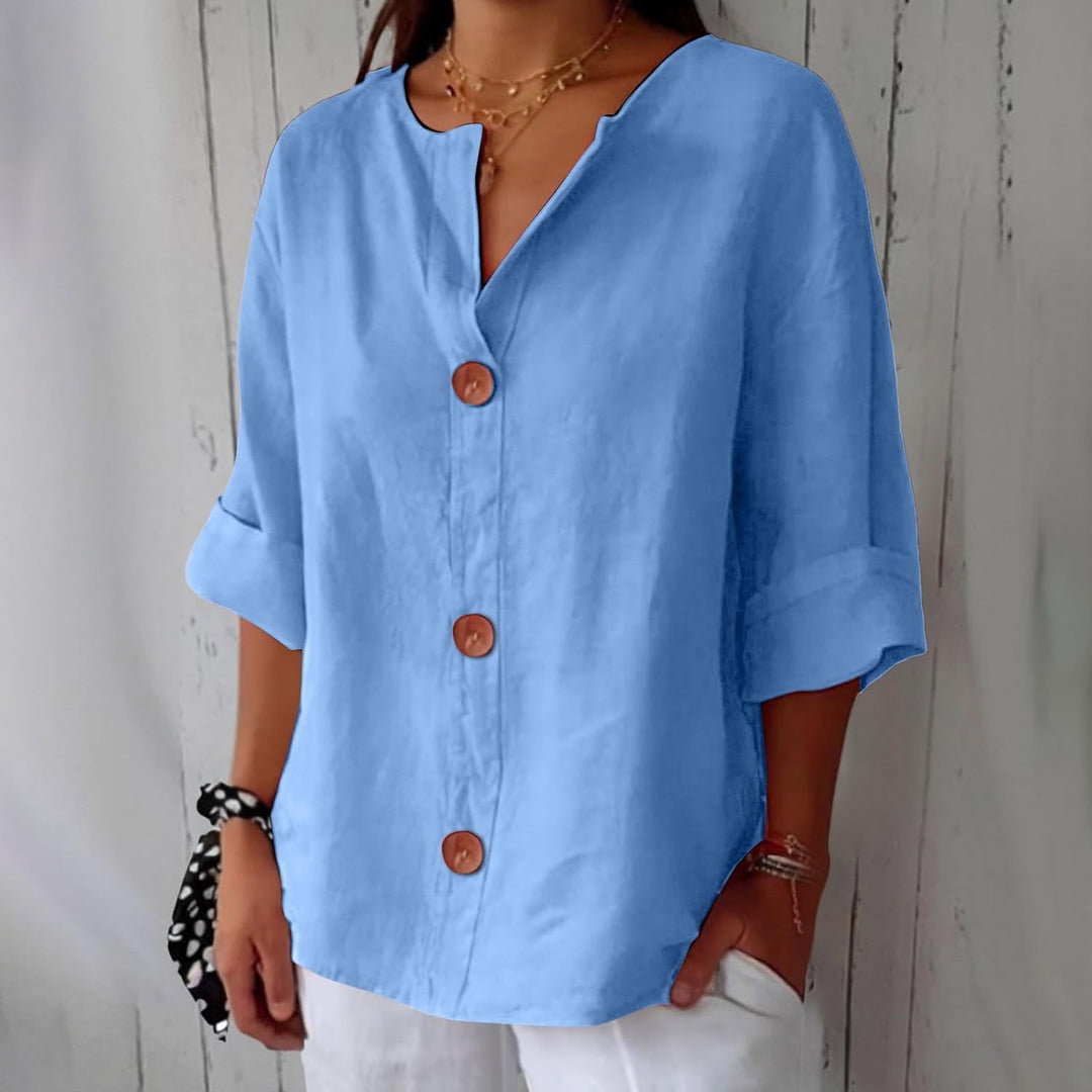 Clara - Luminous Linen Oversized Blouse