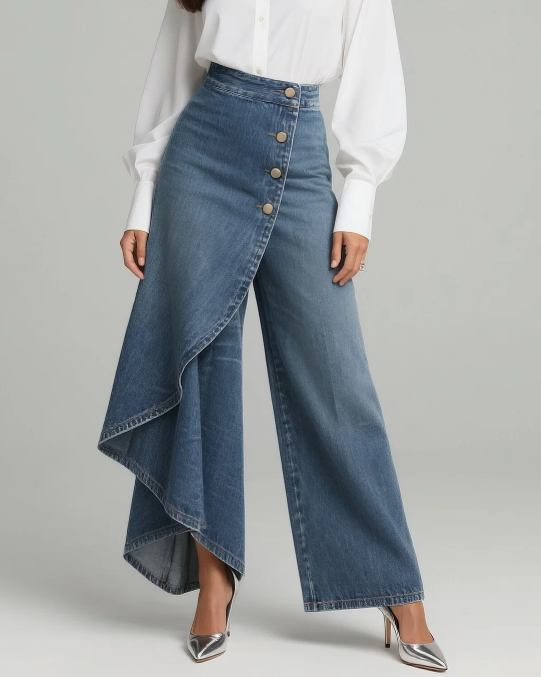 Audrey | Cozy Denim Wrap Pants