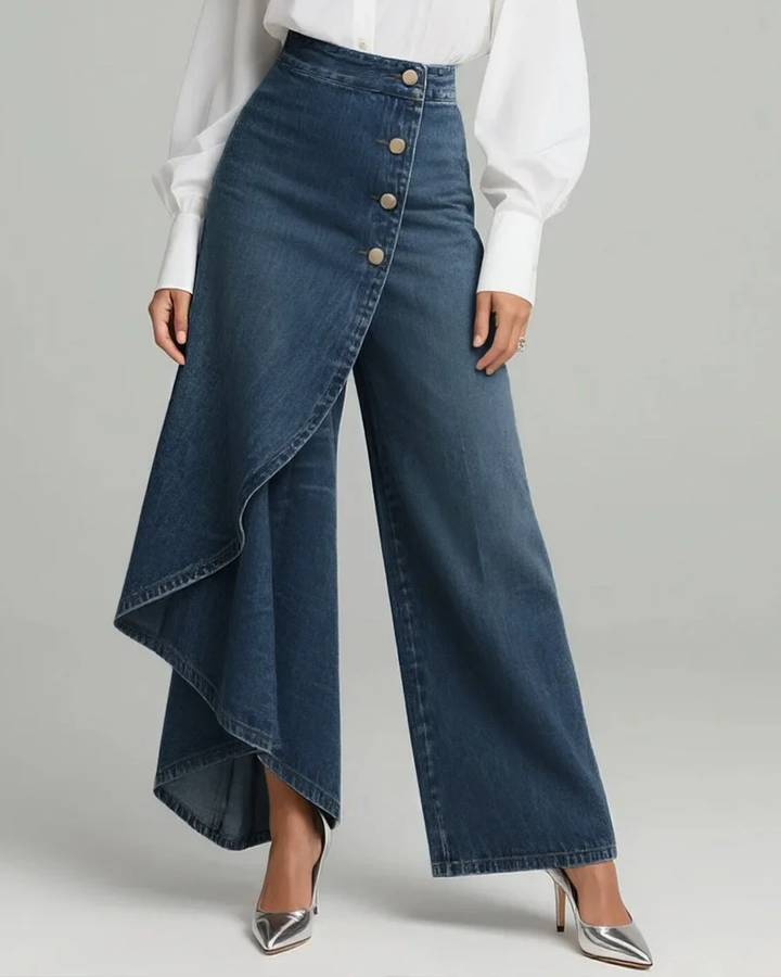 Audrey | Cozy Denim Wrap Pants