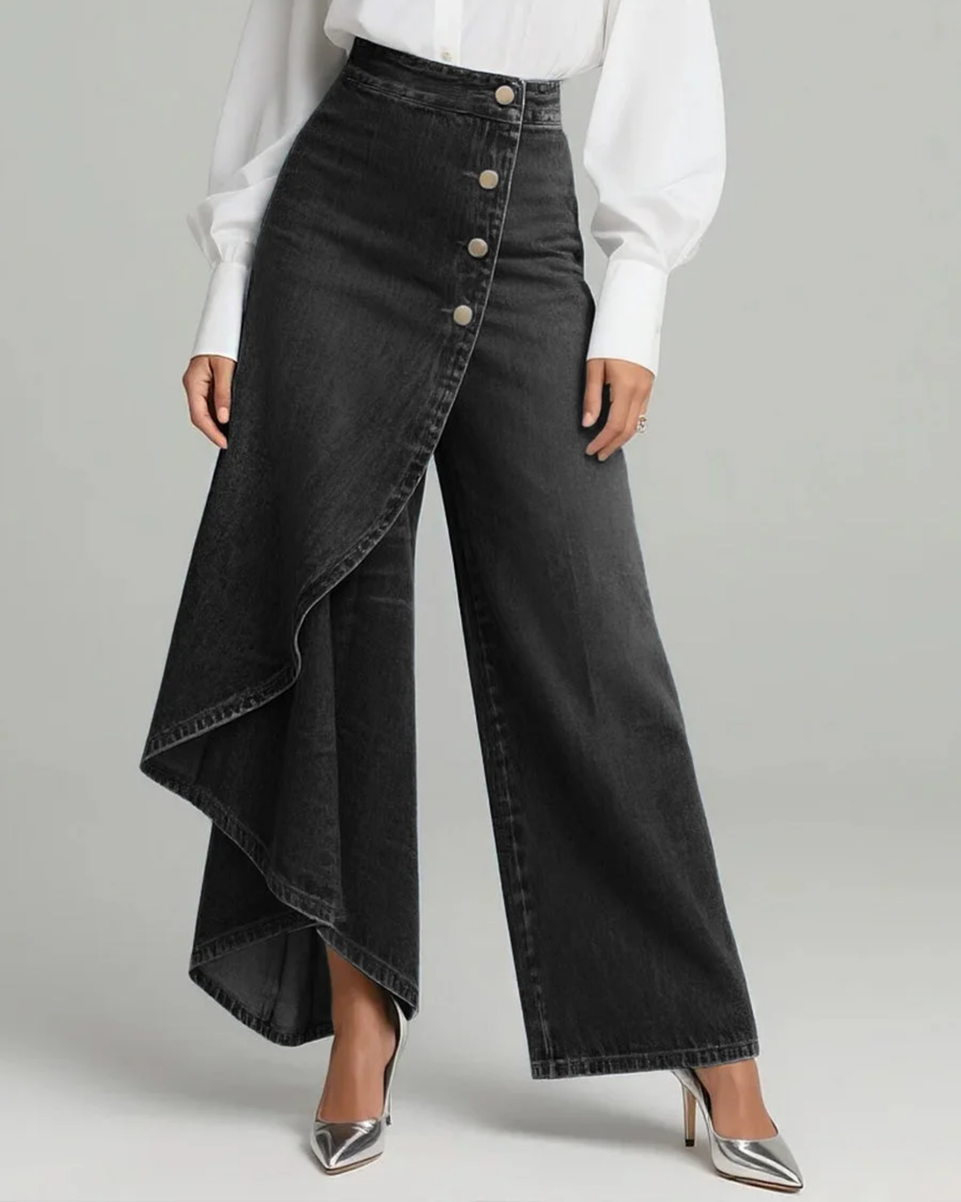 Audrey | Cozy Denim Wrap Pants