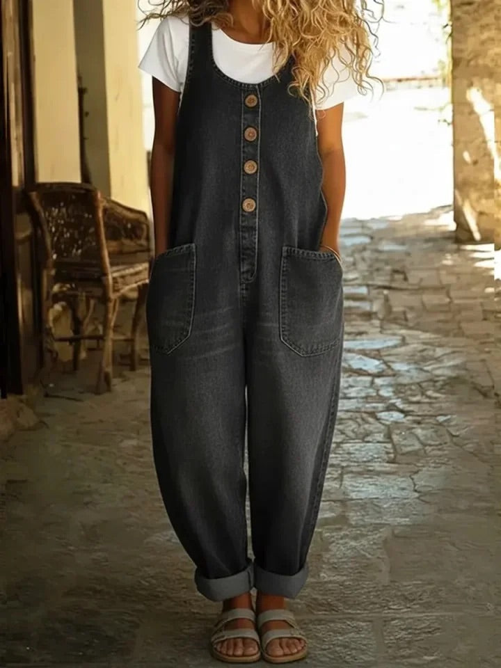 Ruth | Salopette en Denim Vintage Délavé en Coton