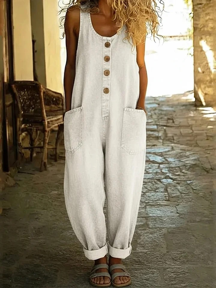 Ruth | Salopette en Denim Vintage Délavé en Coton