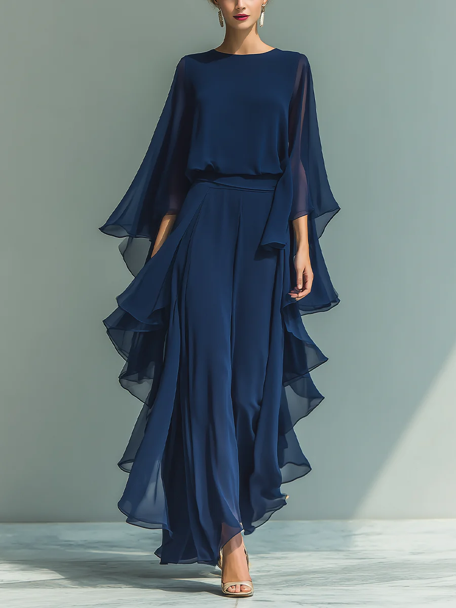 Aurora | Ensemble Chic en Chiffon à Volants
