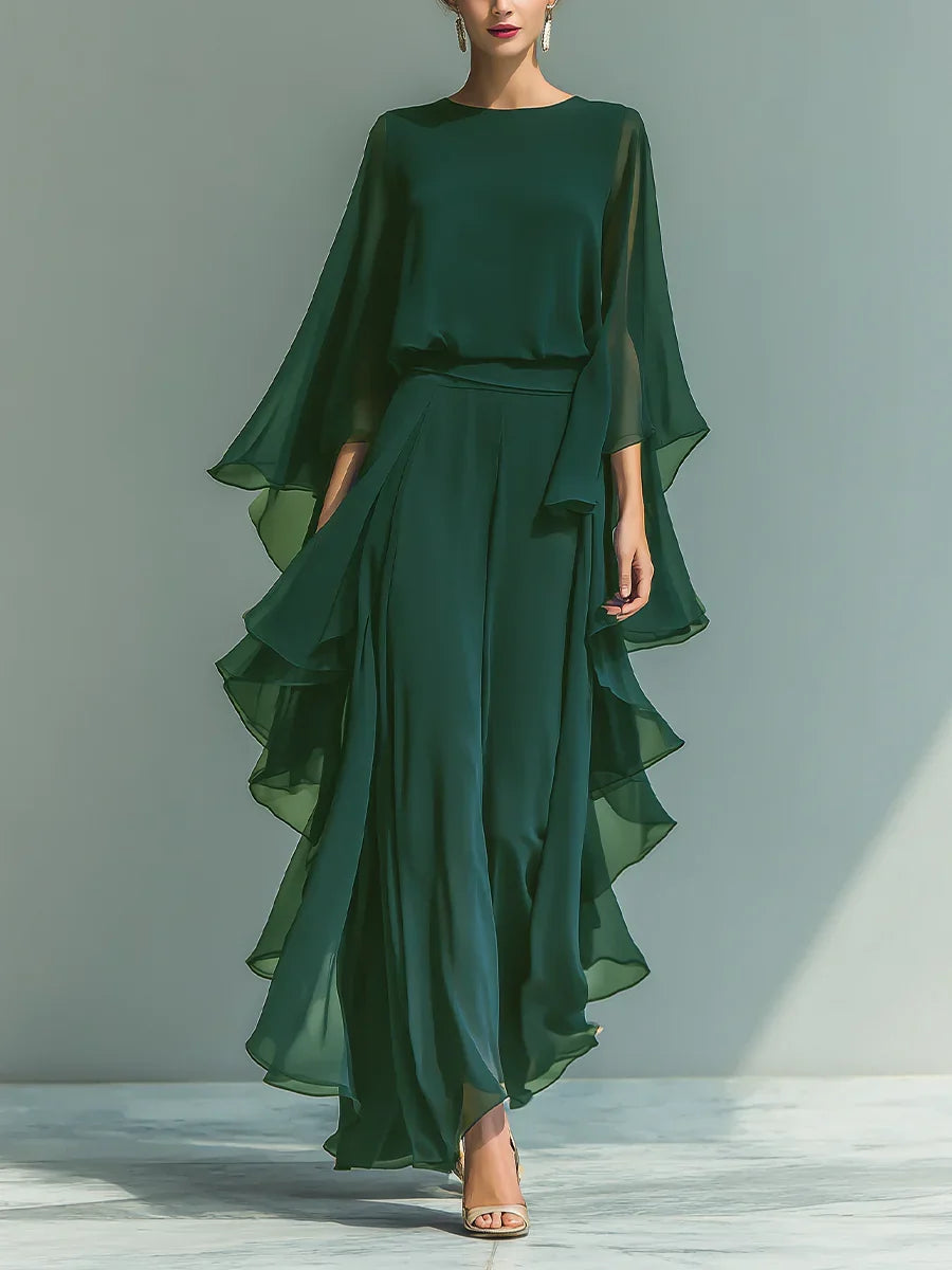 Aurora | Ensemble Chic en Chiffon à Volants
