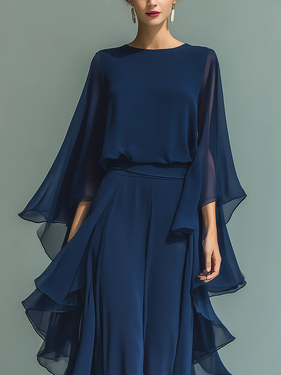 Aurora | Ensemble Chic en Chiffon à Volants