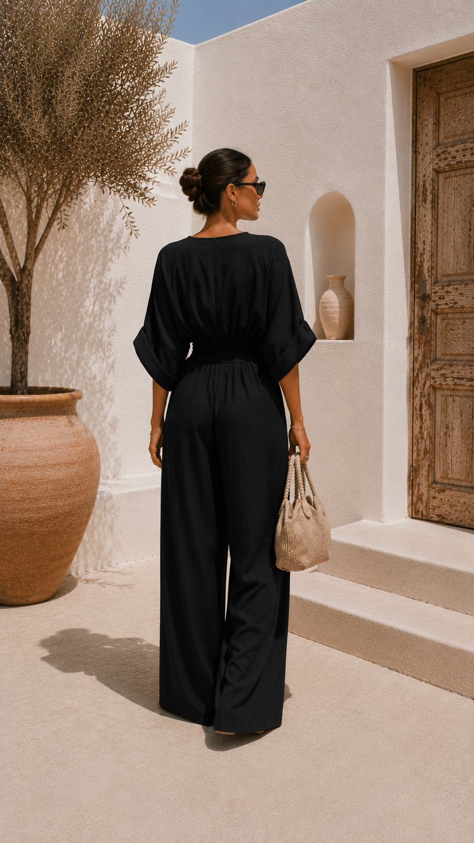 Valeria | Long Chiffon Dress with V-Neckline