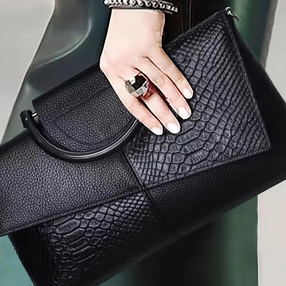 Cassandre | Sac à Main en Simili Cuir Crocodile Luxueux