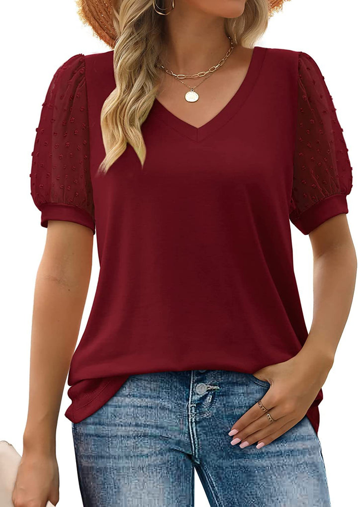 Élise - T-shirt décontracté à col en V