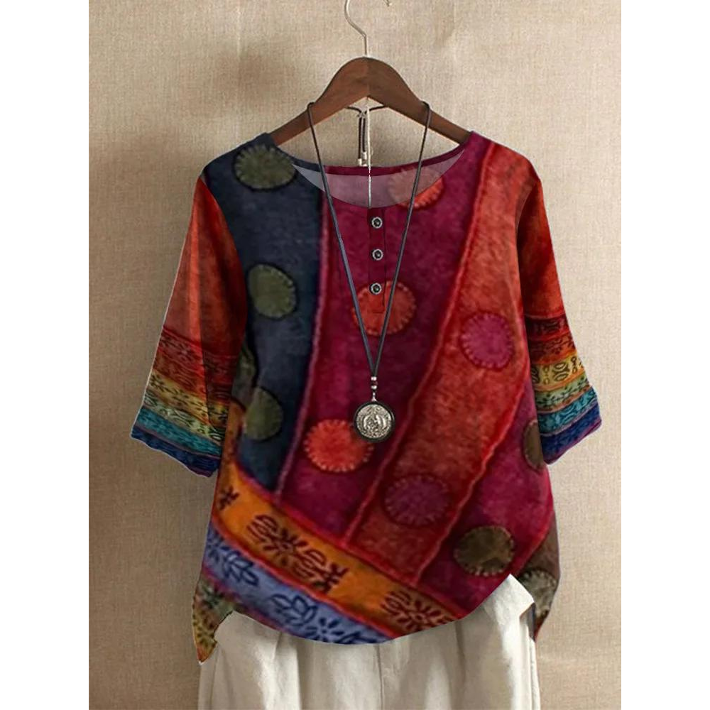 Valarie - Colorful Bohemian Top