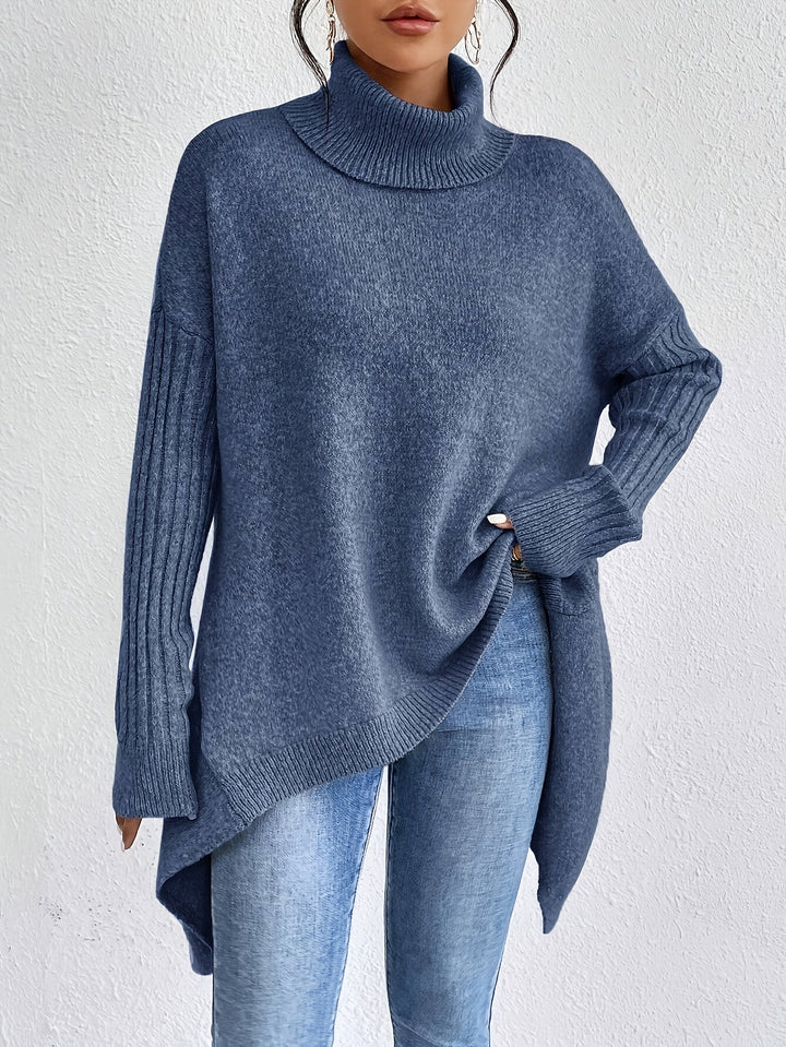 Léïna™ – Pull Doux à Col Montant Décontracté