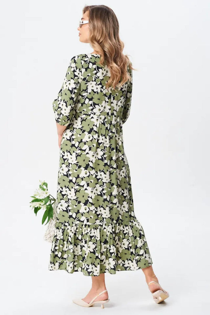 Florine™ — Élégante robe midi florale pour un style féminin